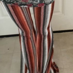 orange and grey high waisted bell bottom flared leggings